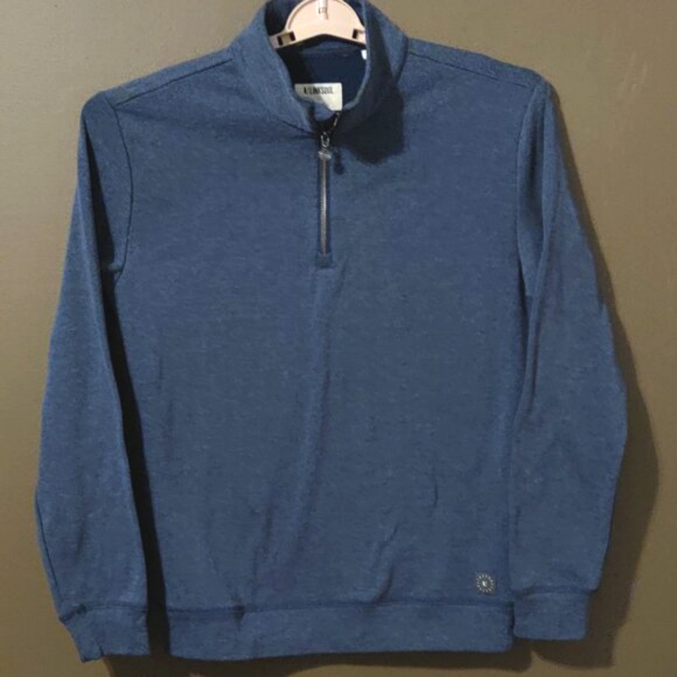 Linksoul Delta 1/4 Zip Golf Pullover Heather Blue Men's Size Medium